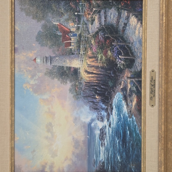 Signed Thomas Kinkade The Light of Peace Canvas With Certificate of Authenticity - Picture 7 of 17